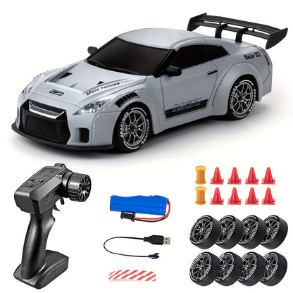 Voiture RC drift 4WD télécommandée 2,4GHz LED 1:24 batterie lithium USB 8 ans et plus