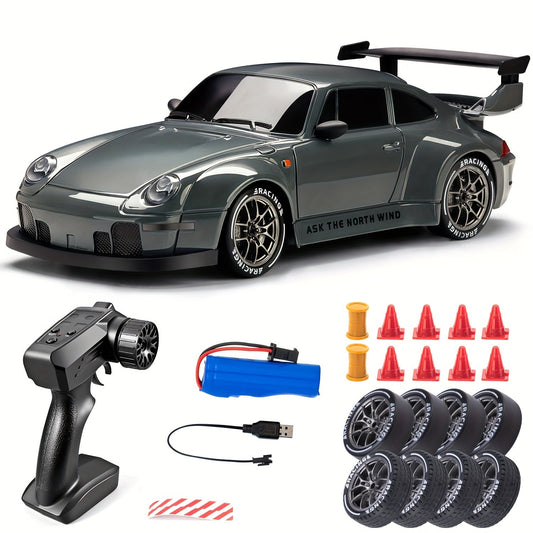 Voiture RC drift 4WD télécommandée 2,4GHz LED 1:24 batterie lithium USB 8 ans et plus