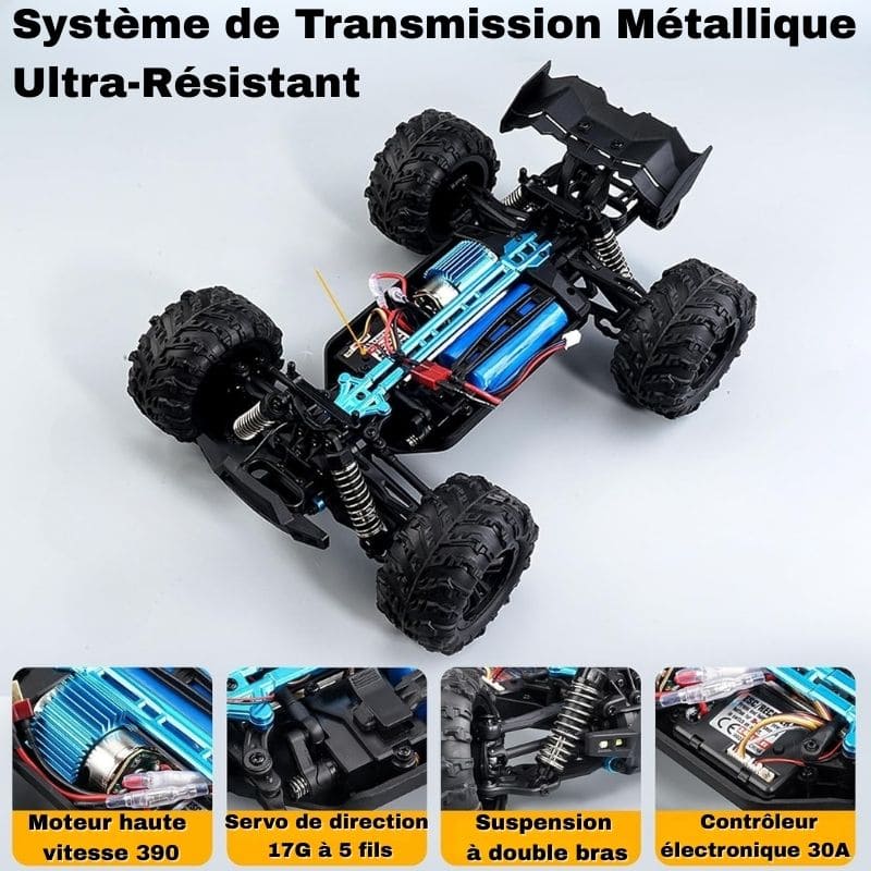 Voiture télécommandée 4x4 buggy tout-terrain 50 km/h 2,4 GHz rechargeable 8 ans