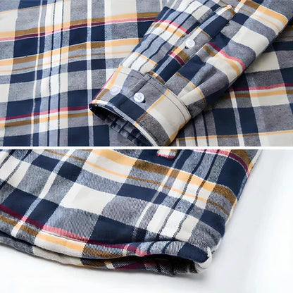 Veste à capuche homme carreaux flanelle chaude boutons
