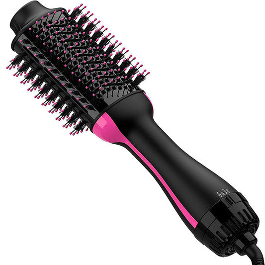 Sèche-cheveux volumisant brosse ovale ionique céramique titane 1000 W 3 vitesses anti-frisottis