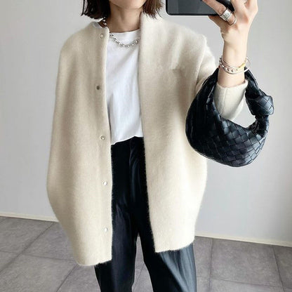 Gilet femme élégant maille tricotée coupe ajustée automne hiver