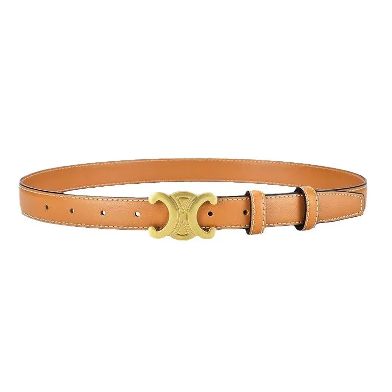 Ceinture cuir synthétique boucle métal dorée largeur 2,5 cm ajustable