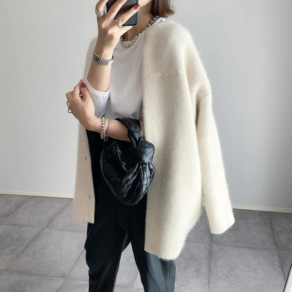 Gilet femme élégant maille tricotée coupe ajustée automne hiver