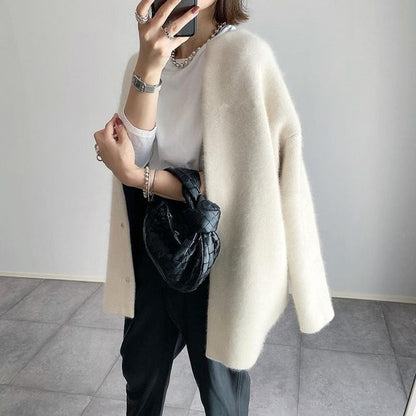 Gilet femme élégant maille tricotée coupe ajustée automne hiver