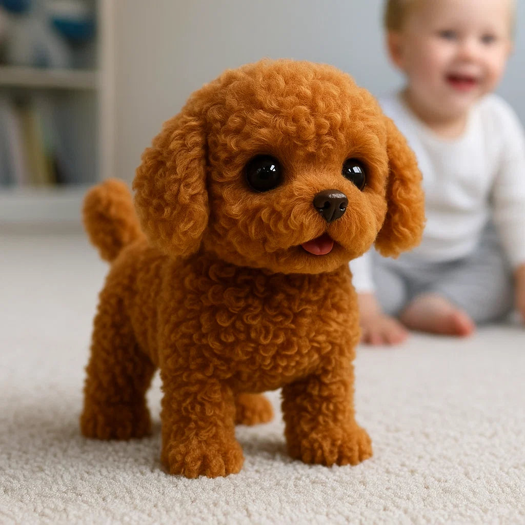 Peluche chiot interactive PU mouvements sons réalistes 30x20x15 cm enfants adultes