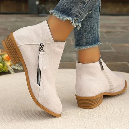 Bottines courtes femme suède semelle EVA caoutchouc antidérapant