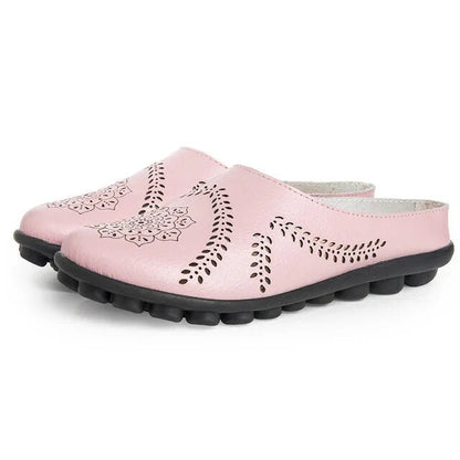 Ballerine femme cuir slip-on semelle caoutchouc antidérapante légère