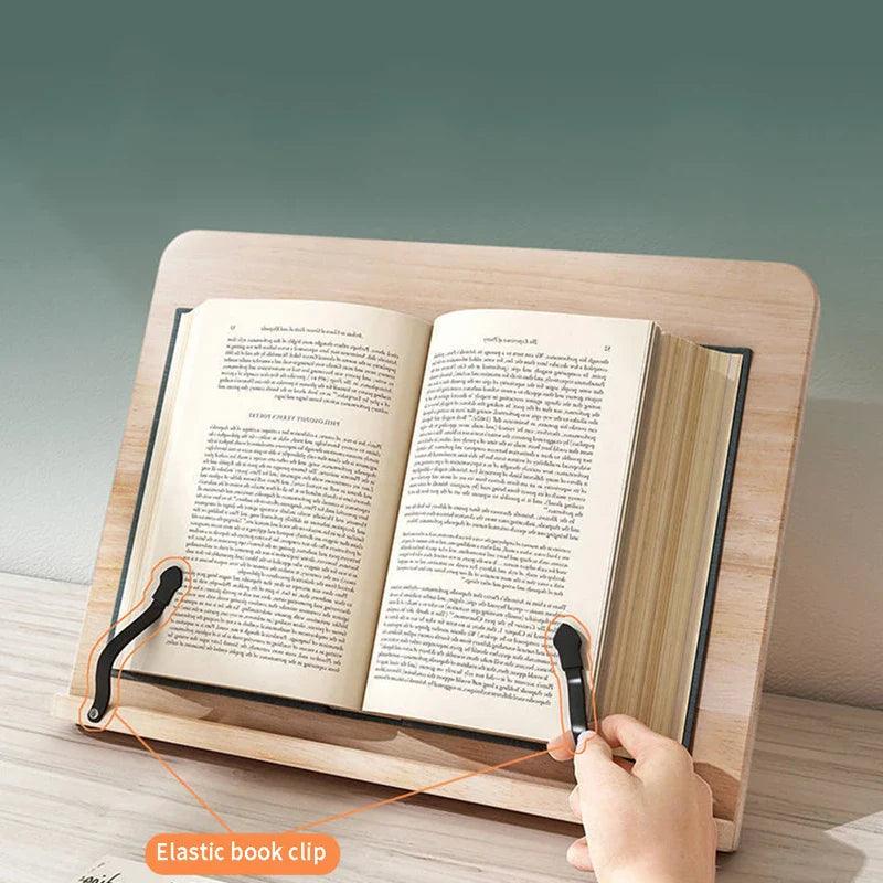 Support tablette bois pin naturel 5 inclinaisons pliable livres partitions 28x20 cm