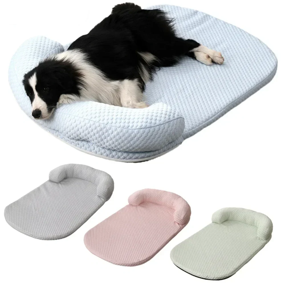 Lit rafraîchissant chien chat soie glacée auto-refroidissante mousse housse lavable S à XL