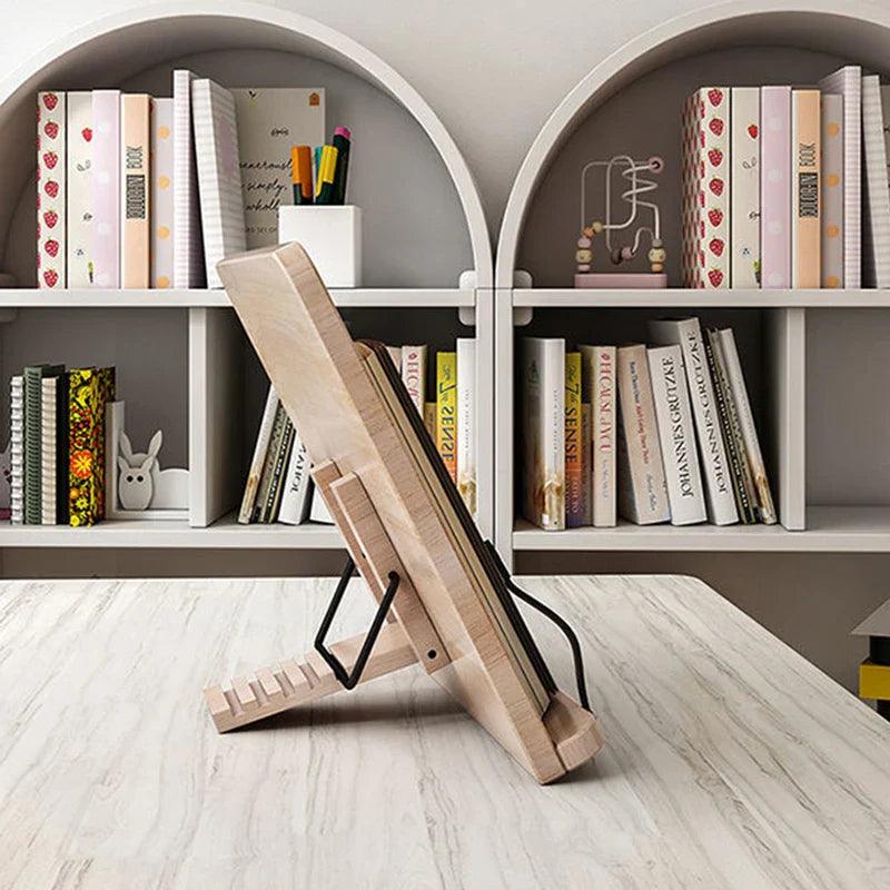 Support tablette bois pin naturel 5 inclinaisons pliable livres partitions 28x20 cm