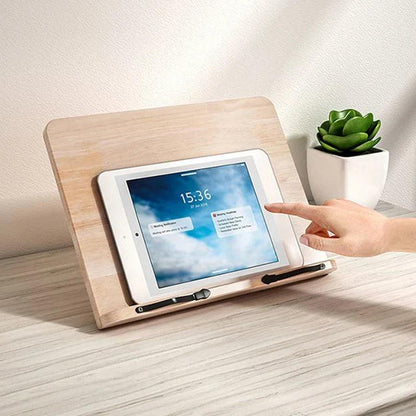 Support tablette bois pin naturel 5 inclinaisons pliable livres partitions 28x20 cm