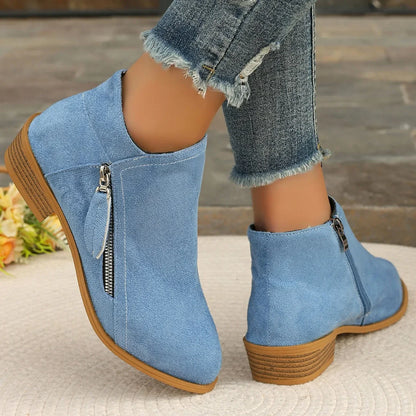 Bottines courtes femme suède semelle EVA caoutchouc antidérapant