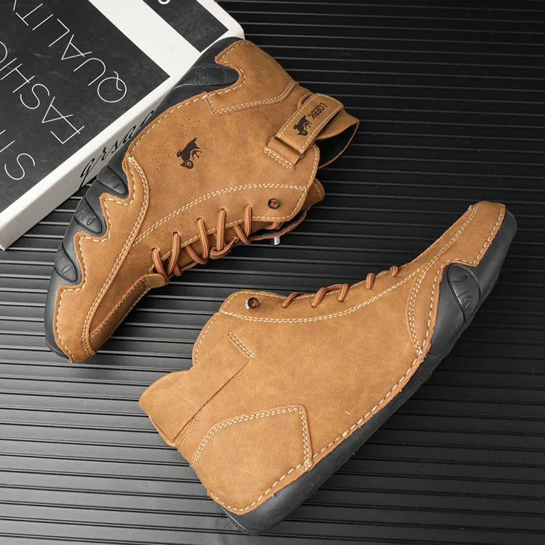 Bottes homme mi-montantes cuir synthétique semelle EVA caoutchouc