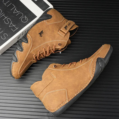 Bottes homme mi-montantes cuir synthétique semelle EVA caoutchouc