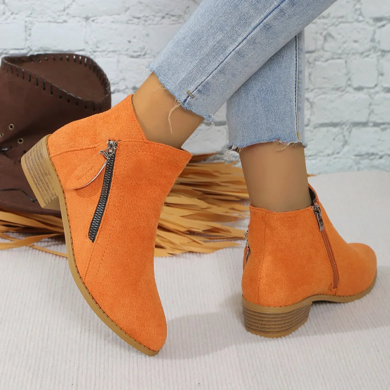 Bottines courtes femme suède semelle EVA caoutchouc antidérapant