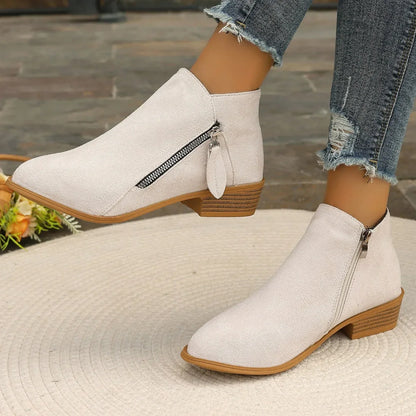 Bottines courtes femme suède semelle EVA caoutchouc antidérapant