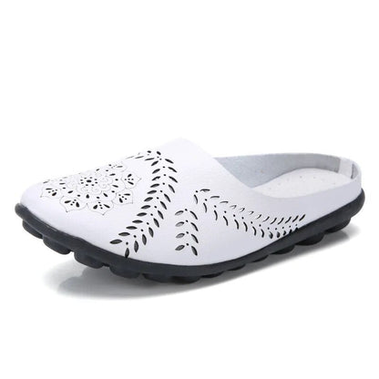 Ballerine femme cuir slip-on semelle caoutchouc antidérapante légère