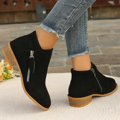 Bottines courtes femme suède semelle EVA caoutchouc antidérapant