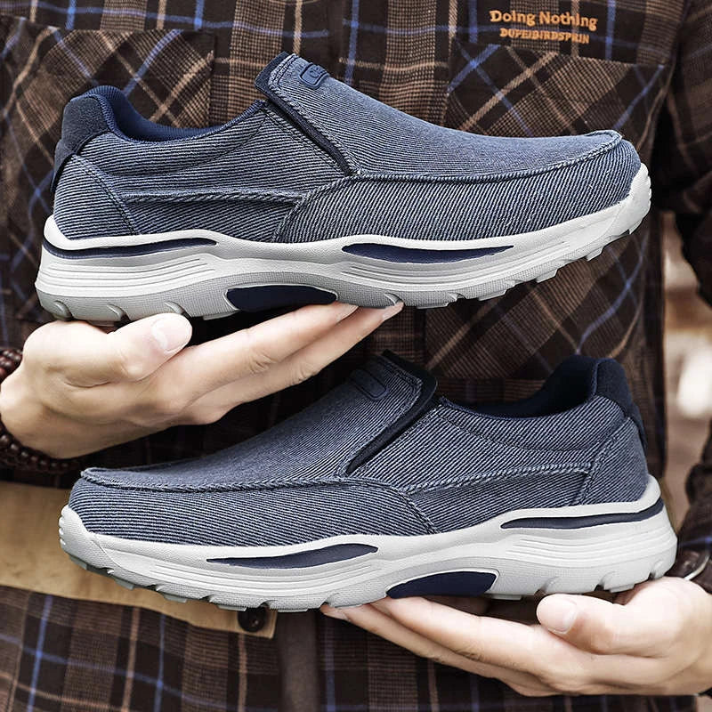 Baskets slip-on homme toile semelle EVA caoutchouc sans lacets
