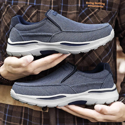 Baskets slip-on homme toile semelle EVA caoutchouc sans lacets
