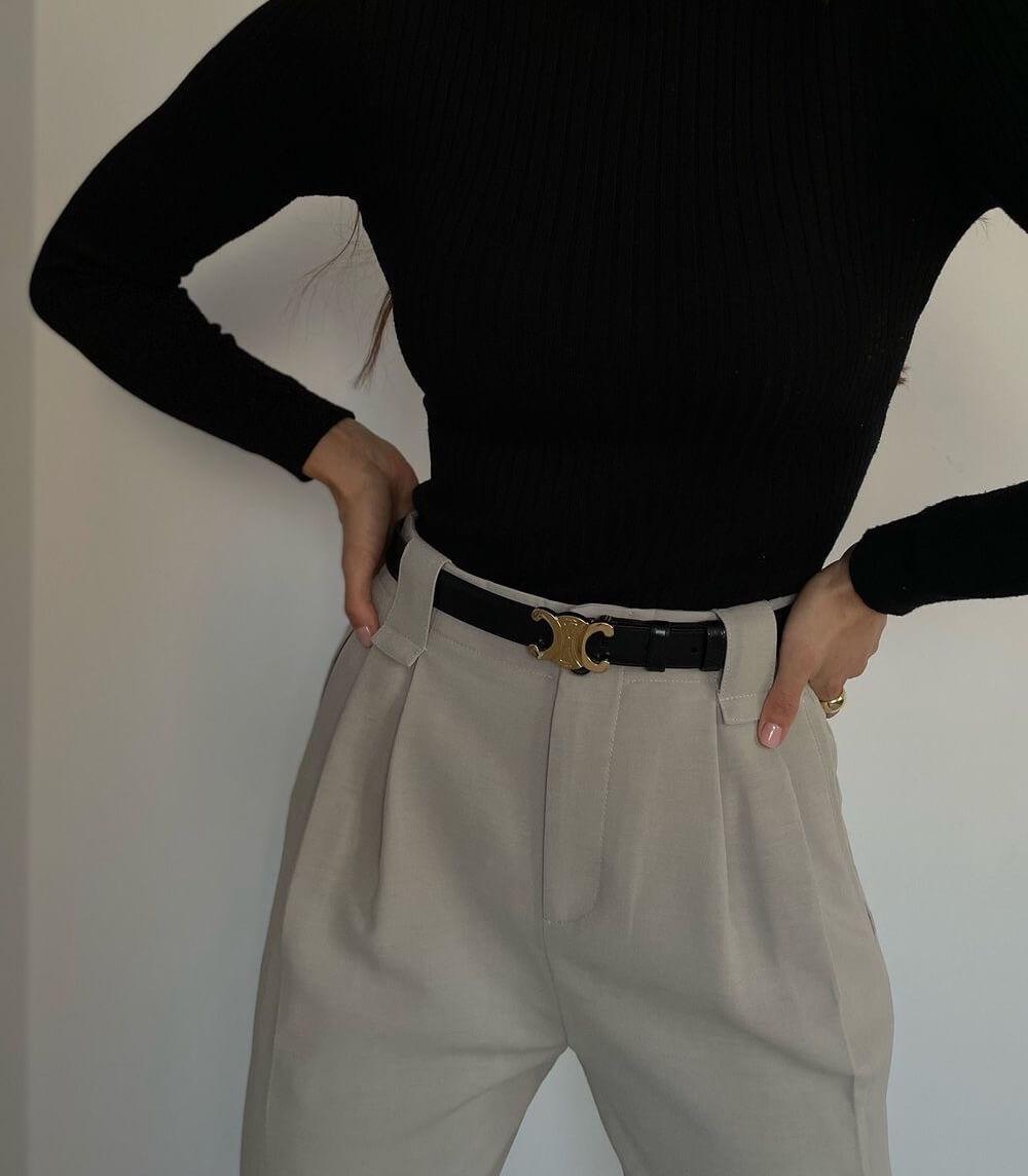 Ceinture cuir synthétique boucle métal dorée largeur 2,5 cm ajustable