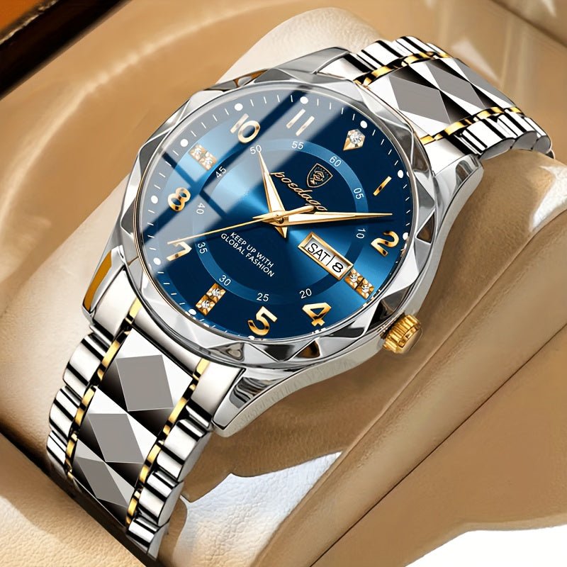 Montre sport homme titane double affichage étanche 50 m chronographe aiguilles lumineuses