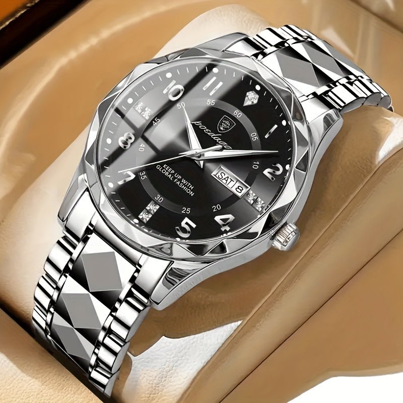 Montre sport homme titane double affichage étanche 50 m chronographe aiguilles lumineuses