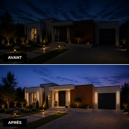 Applique murale extérieure LED IP65 métal acrylique dimmable