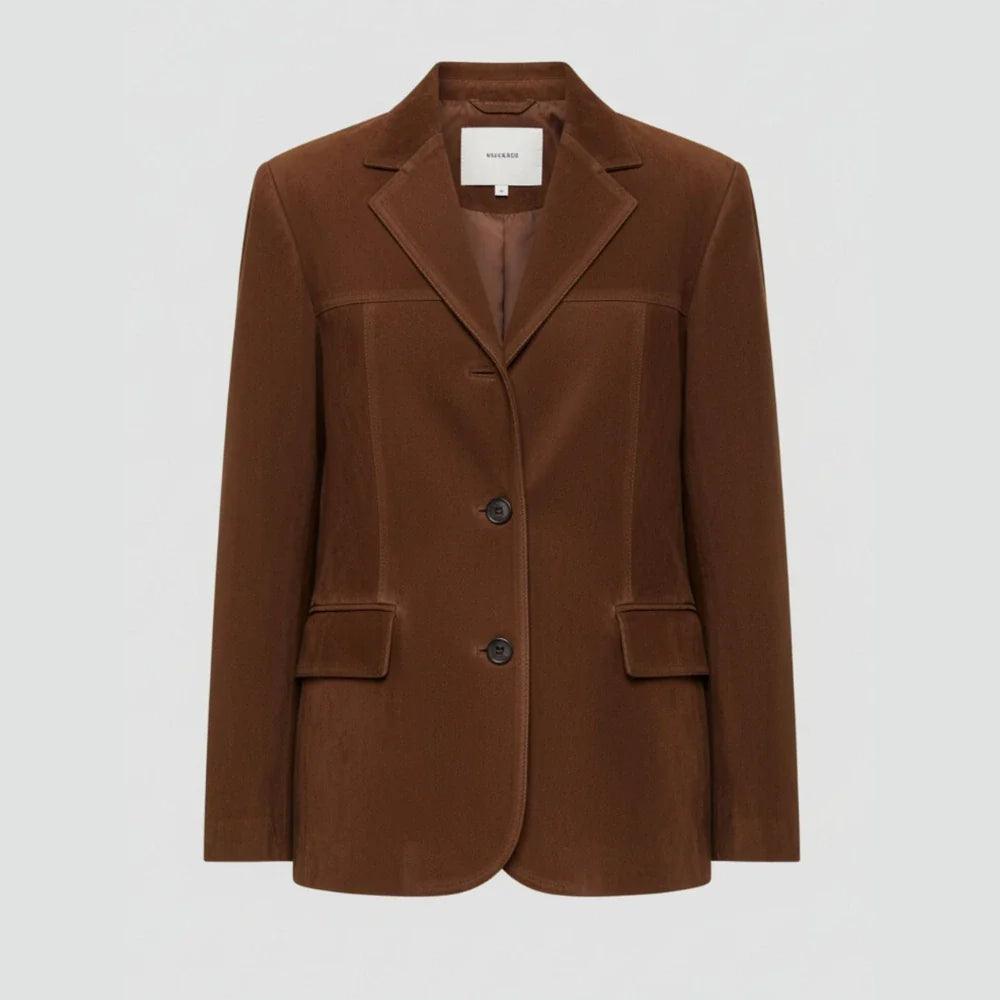 Veste daim femme suédine douce fermeture zippée