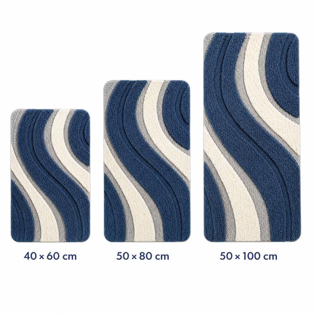 Tapis de Bain Antidérapant Vagues Parisola — Guide des Tailles 40x60 50x80 50x100
