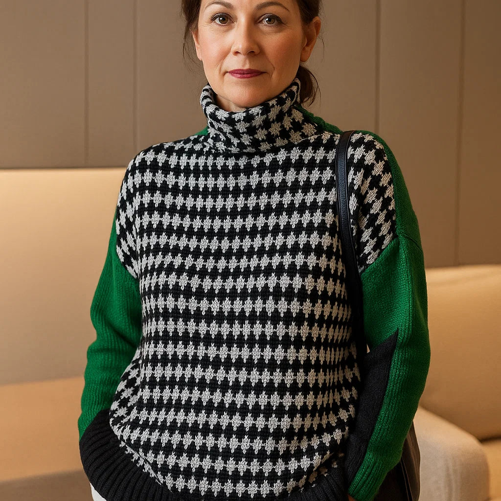 Pull femme moderne col rond manches longues confortable