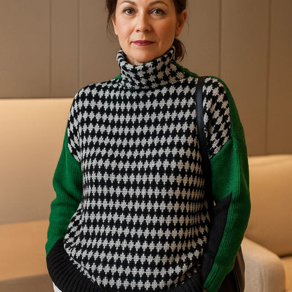 Pull femme moderne col rond manches longues confortable