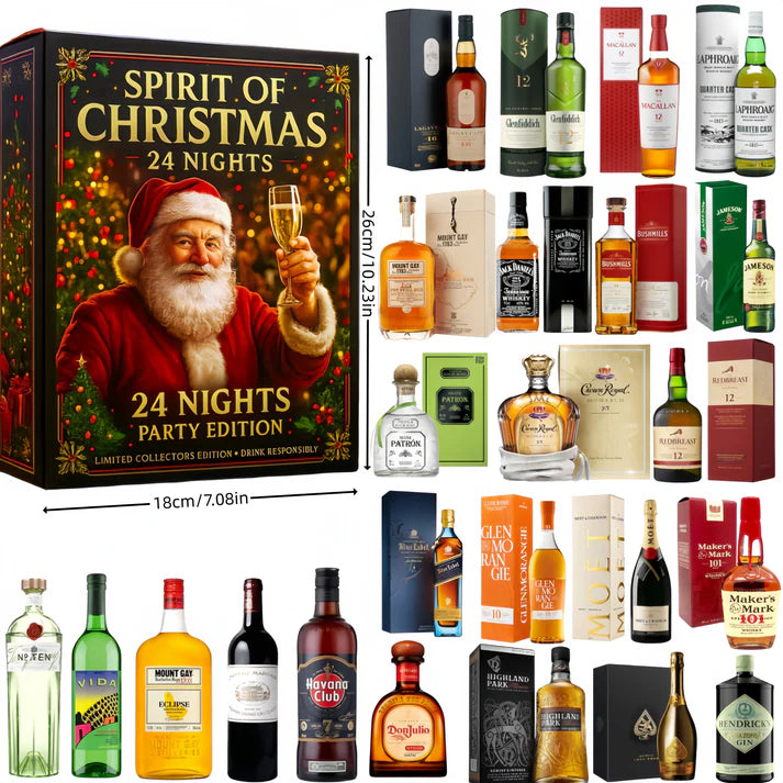 Calendrier de l'Avent 24 mini bouteilles décoratives whisky bière boissons collection Noël