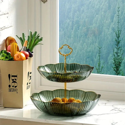 Corbeille à fruits 3 niveaux PET empilable rangement légumes pain cuisine 25x35 cm