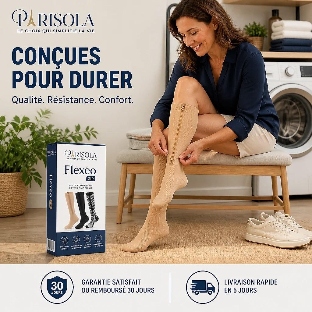 Bas de Compression Zip Genoux