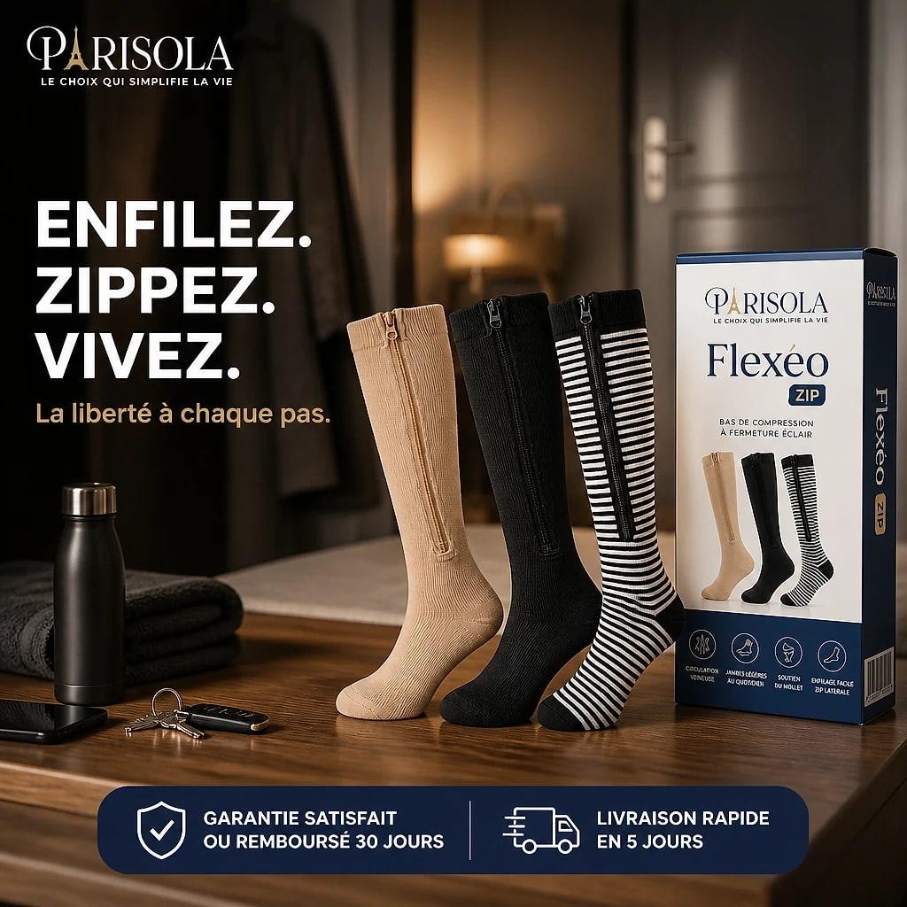 Bas de Compression Zip Genoux