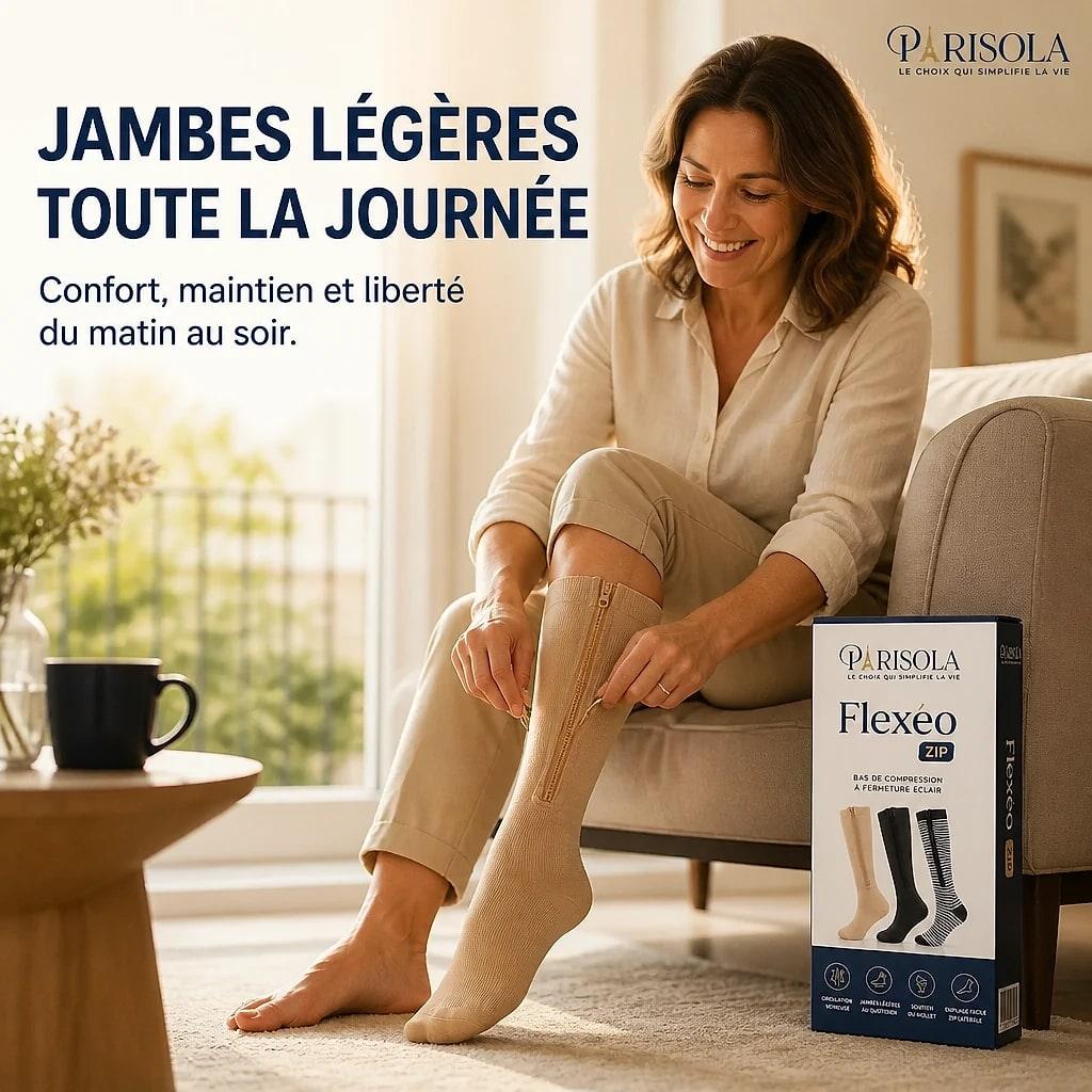 Bas de Compression Zip Genoux