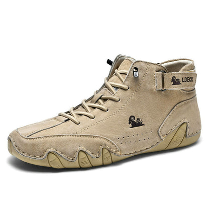 Bottes homme mi-montantes cuir synthétique semelle EVA caoutchouc