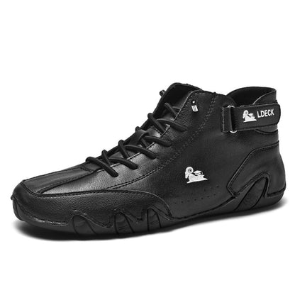 Bottes homme mi-montantes cuir synthétique semelle EVA caoutchouc