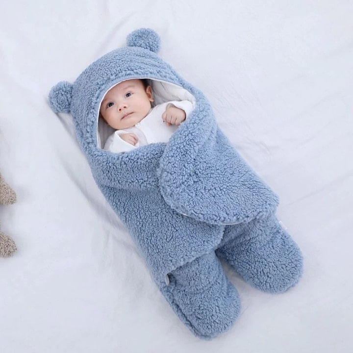 Nid d'ange bébé coton doublure polaire capuche deux jambes chaud jusqu'à -15°C 0-9 mois