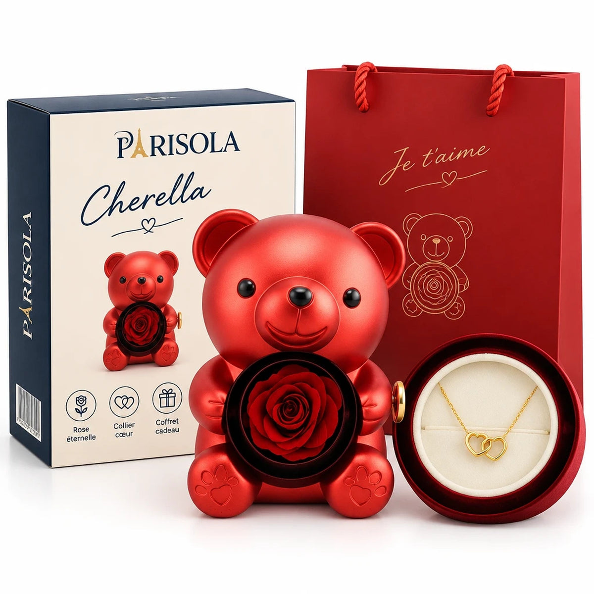 Cherella – Ourson Rose Éternelle