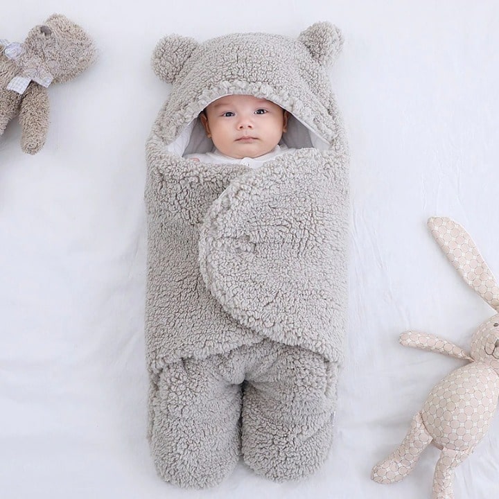 Nid d'ange bébé coton doublure polaire capuche deux jambes chaud jusqu'à -15°C 0-9 mois
