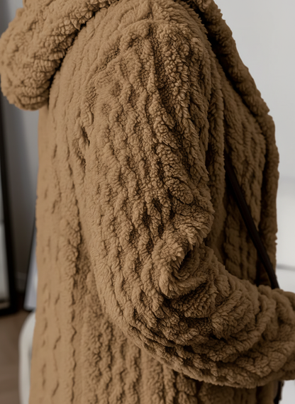 Cardigan polaire femme avec capuche coupe confortable
