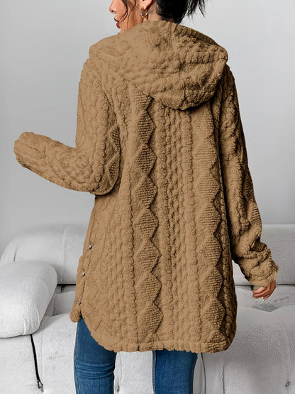 Cardigan polaire femme avec capuche coupe confortable