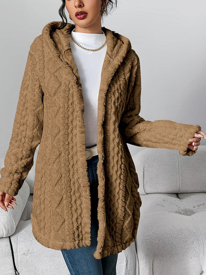 Cardigan polaire femme avec capuche coupe confortable