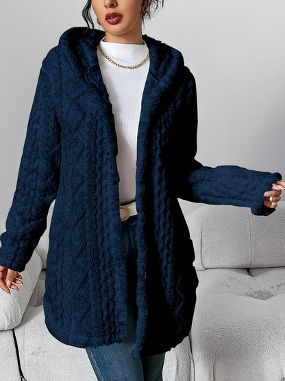 Cardigan polaire femme avec capuche coupe confortable
