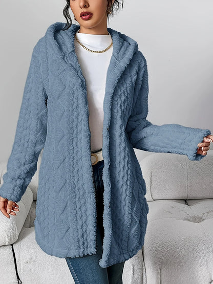 Cardigan polaire femme avec capuche coupe confortable