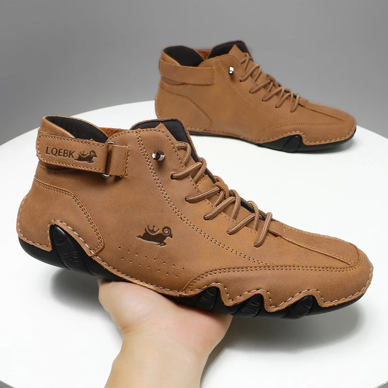 Bottes homme mi-montantes cuir synthétique semelle EVA caoutchouc