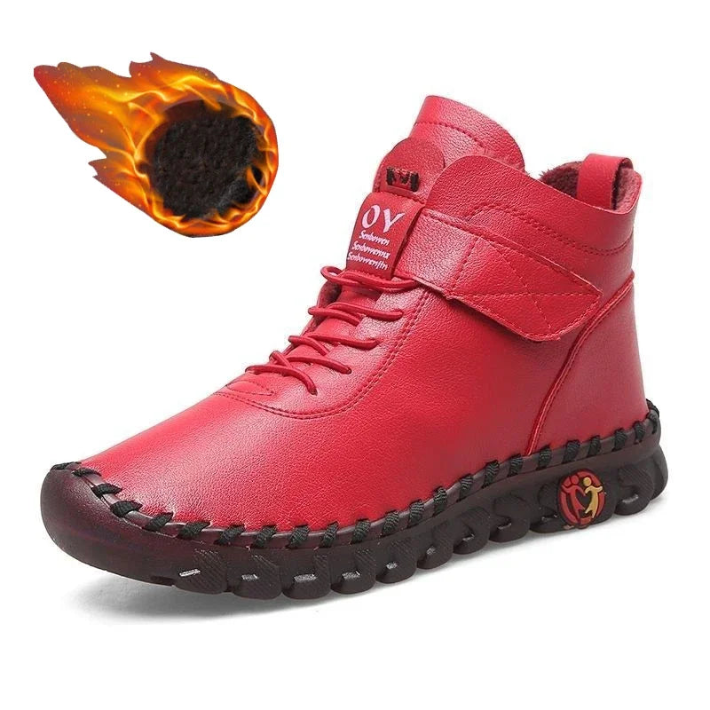 Chaussures femme cuir synthétique semelle caoutchouc fermeture ajustable